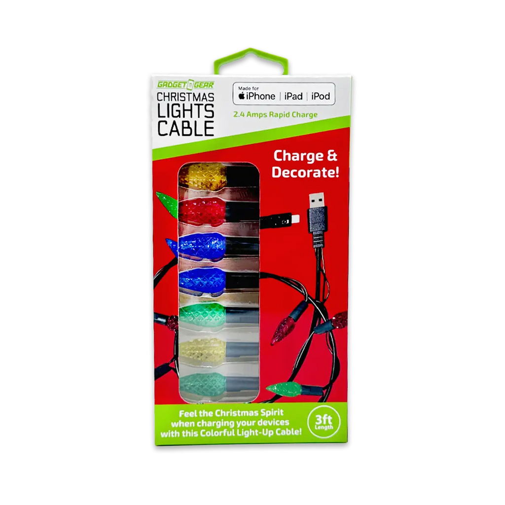 Christmas Light 3FT USB-to-Lightning / USB-C Sync and Charge Cables - 6 Pieces Per Display 25327 STORE SURPLUS
